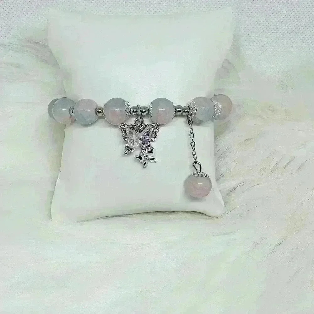 Girls Butterfly Beaded Bracelet